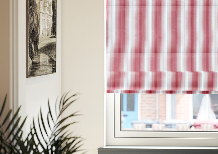 Nautical Stripes, Prom Red - Roman Blind - Image 5
